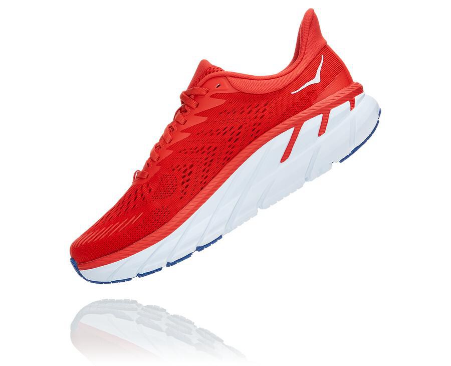 Zapatillas Running Hoka One One Hombre - Clifton 7 - Rojas/Blancas - EWH345109